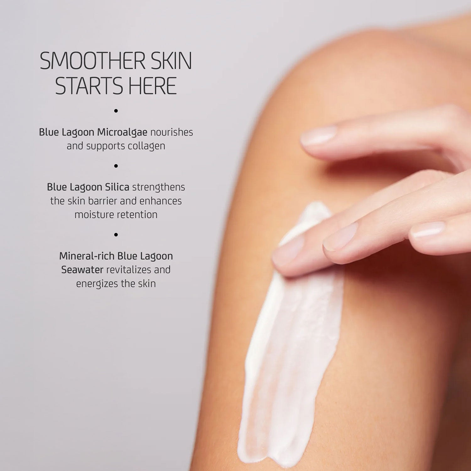 Model applying Body Lotion on hand